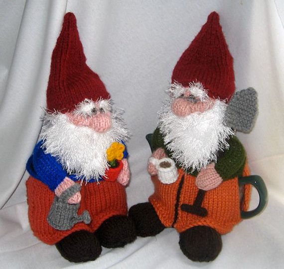 Gnome Tea Cosy and Toy Gnome - KNITTING PATTERN - downloadable file by RianAnderson