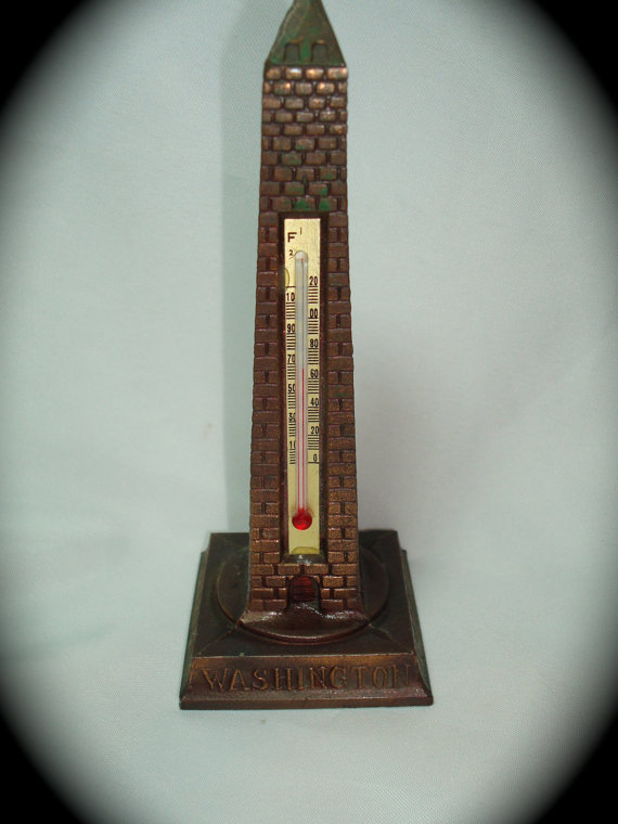 Vintage Copper Washington Monument Thermometer. by ohthatoldthing