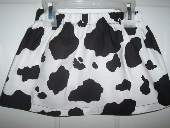 Girls twirl custom skirt. Cow print is shown. Made with any fabric I have listed. 0-3 months to 8 years by RaDzaeDezynes