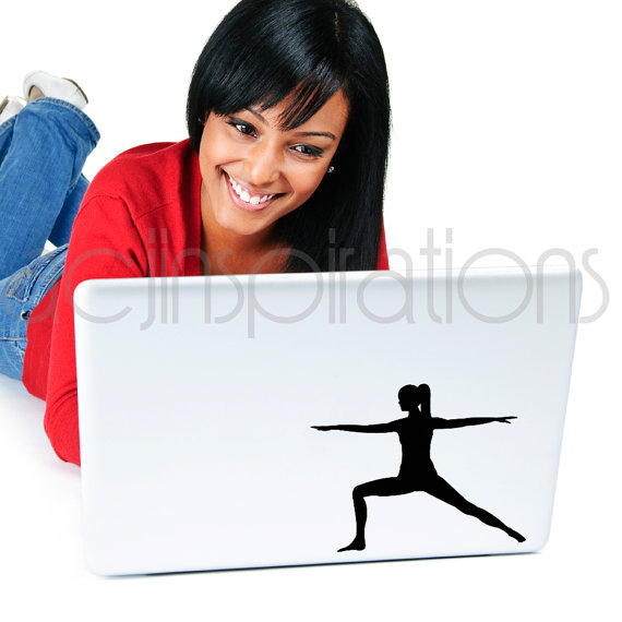 Yoga Pose - Warrior Laptop Decal by ACJInspirations