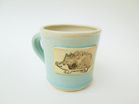 Small Hedgehog Mug, Good for Children by jennyblasenpottery