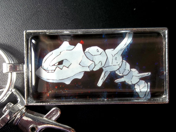 Steelix - HOLO - Japanese Necklace Keychain Pendant Charm made from Trading Cards by BlackManaBurning