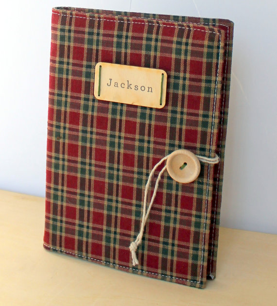 custom personalized grandpas book new baby book green red plaid by Neatokiddo