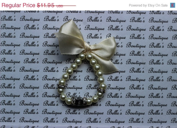 Huge Sale Personalized Glass Pearl Bracelet- babys first pearls-baby shower-flower girl- newborn bracelet-toddler girls childrens bracelet by bellasboutiquexo