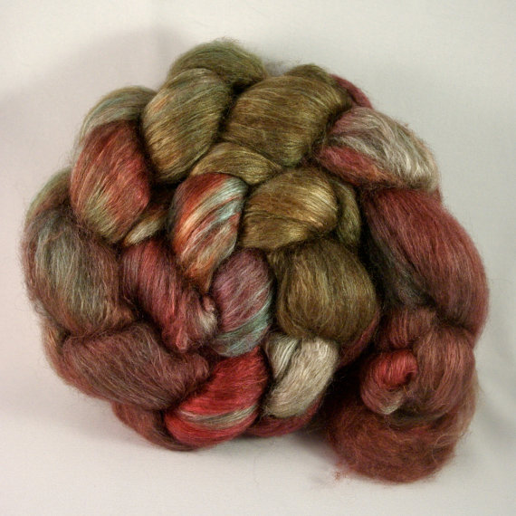 Old Coyote Hand-Dyed Yak / Silk Top 2.2 oz. by portfiber