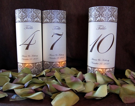 reserved for Crystal K- damask Illuminated Table Numbers Wrap Lanterns-set of 30 by scrappinginnovations