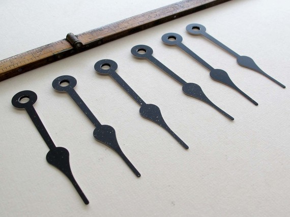 Black Clock Hands - (set of 6) Perfect for Steampunk Jewelers, Altered Art Artists and Mixed Media Mavens b4 by steampunkvintagefind