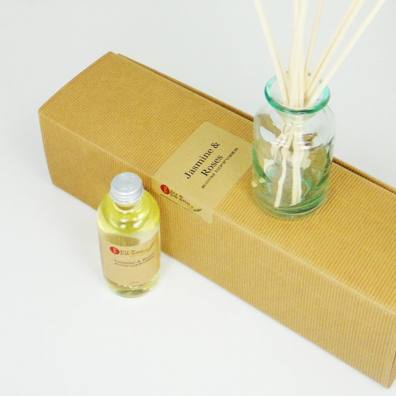 Jasmine & Roses Diffuser Oil Refill, Recycle and Handmade Vase Options Floral Fragrance for Home with Natural Undyed Reeds by PurePalette