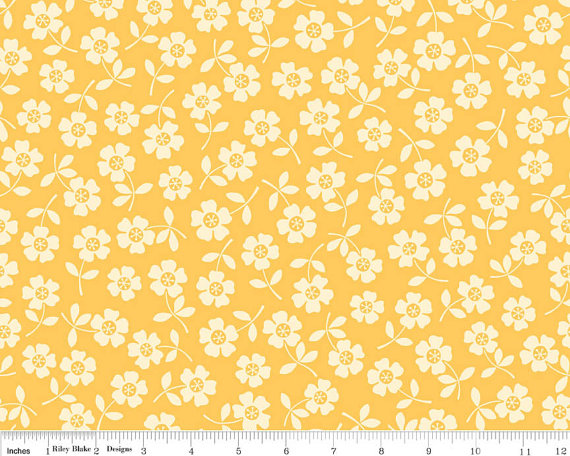 SALE - Seaside - Yellow Bikini Floral by October Afternoon from Riley Blake - 1 yard by JAQSFabrics