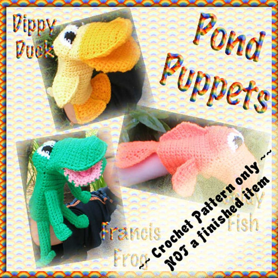 PDF Crochet Pattern Pond Puppets by RainbowValleyCrochet