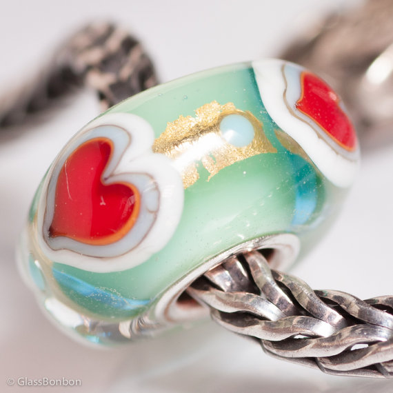 GlassBonBon Lampwork Glass Bead SRA fits all kinds of european charm bracelets BHB fully cored by Glassbonbon