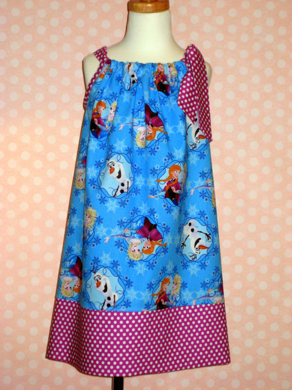Disney Frozen Pillowcase dress, Elsa and Anna and Olaf, by MyHeart2
