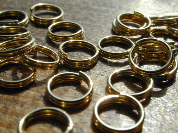 50 Gold Plated Split Rings, 6 mm, Lead and Nickel Free by blackriverbeads
