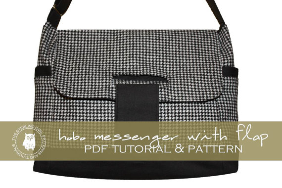 Hobo Messenger Bag with Flap - PDF Tutorial and Pattern by thesterlingowl