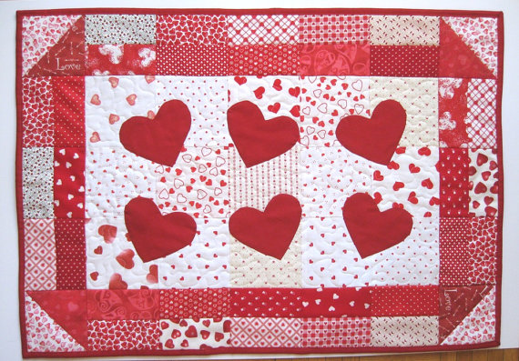 Dancing Hearts Wallhanging by judywhitneycreations