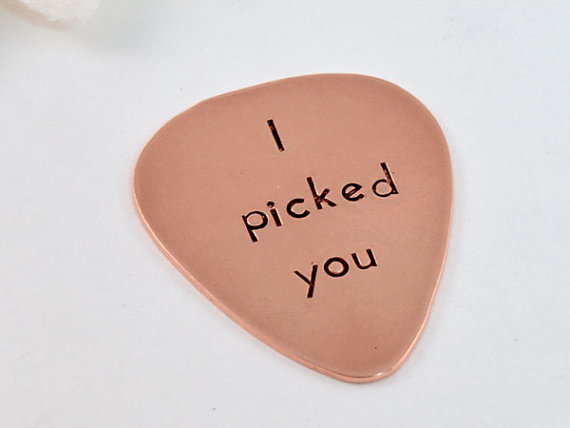 Personalized Copper Guitar Pick, Copper Hand Stamped Pick, Personalized Guitar Pick, Guitar Pick by hopeofmyheart