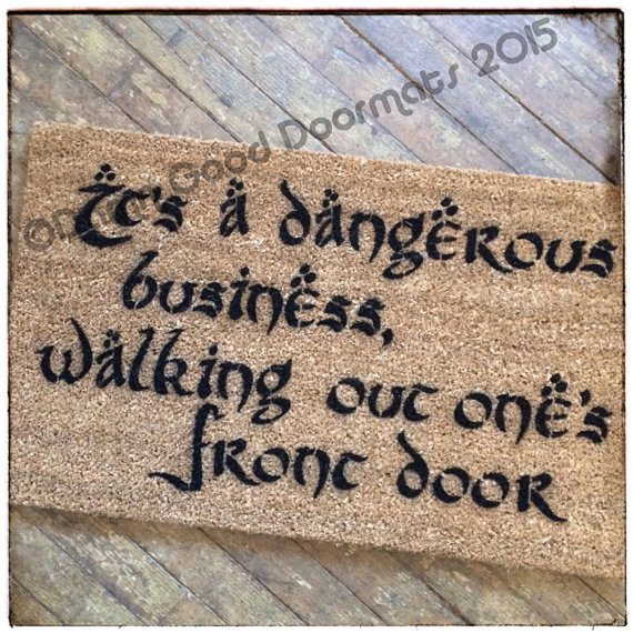 Dangerous Walking Out Front Door Gandalf Doormat Tolkien By