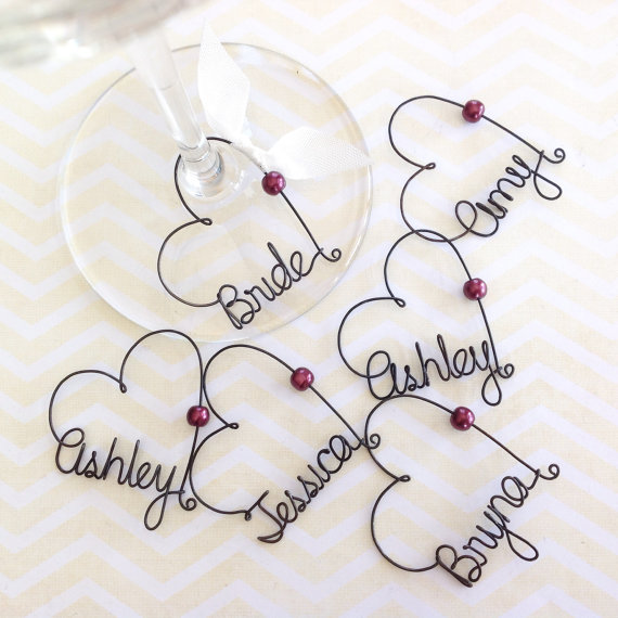 Bridal Shower Favors Wedding Favors Personalized Wine Charms