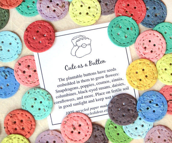 20 Cute As A Button Baby Shower Favors Plantable Paper By