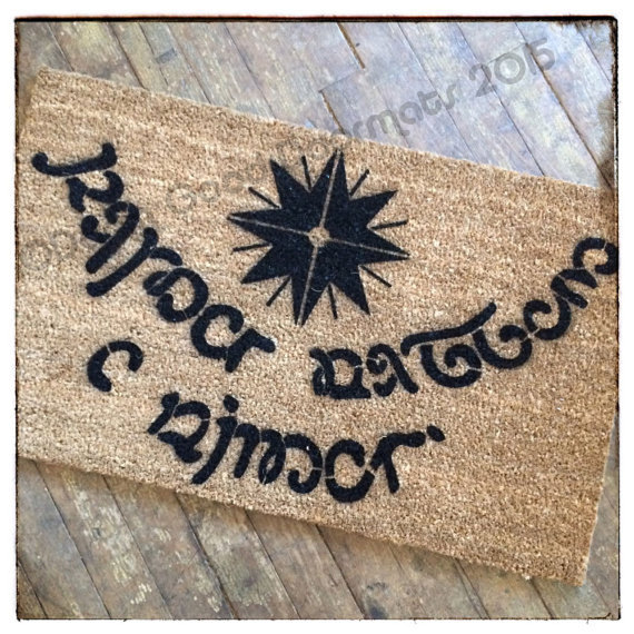 Elvish Tolkien Speak Friend And Enter One Color Doormat