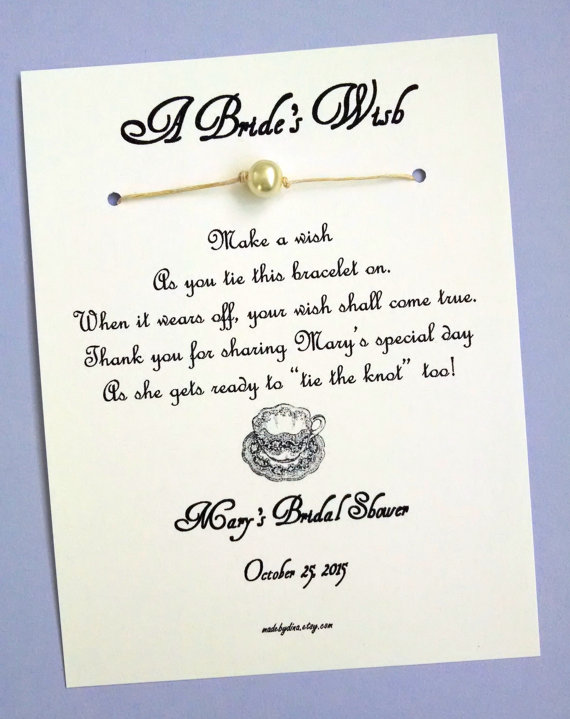 English Tea Party A Bride S Wish Wish Bracelet Bridal Shower